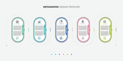 Business infographic template. 5 Step timeline journey. Process diagram, 5 options on white background, Infograph modern elements illustration vector
