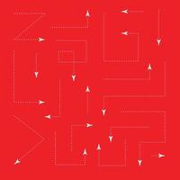 Hand drawn organic arrow set. Hand drawn modern arrow icons dash arrow set. sketch arrow design for business plan and education. Isolated arrows, hand drawn on a red background vector