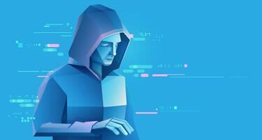 Illustration of a digital hacker vector