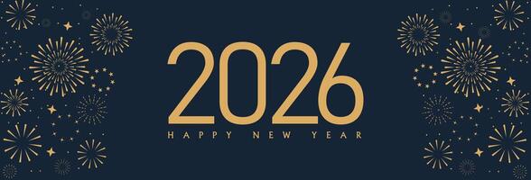 2026 New Year design holiday decoration with golden text sparkles background illustration vector