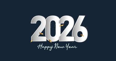 2026 New Year design holiday decoration with golden sparkles background illustration vector
