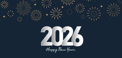2026 New Year design holiday decoration with golden sparkles background vector