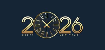2026 New Year design decoration with golden sparkles background illustration vector