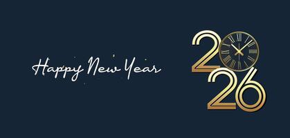 2026 New Year design with golden sparkles background illustration vector