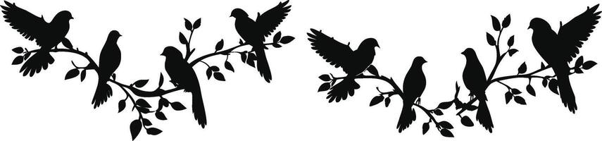 Hummingbirds in Flight with Floral Pattern vector