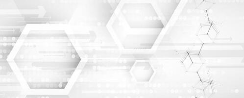 Technology innovation hexagon background, idea of global business solution vector