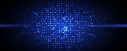 Abstract Technology Digital Circles of Particles. Futuristic Background. Big Data Visualization vector