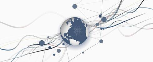 a globe surrounded by a network of lines vector