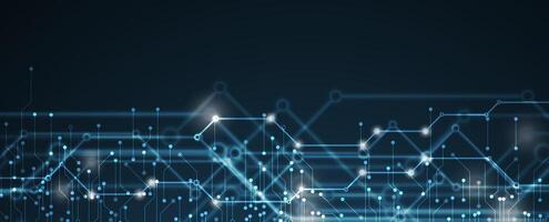 abstract technology background with bright lines and dots vector
