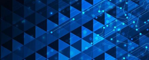 abstract bright blue technology background with lines and dots vector