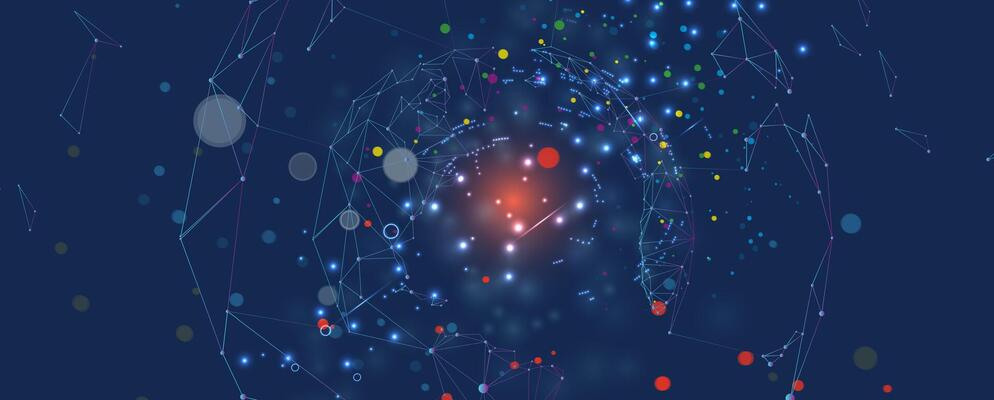 a computer generated image of a network of dots