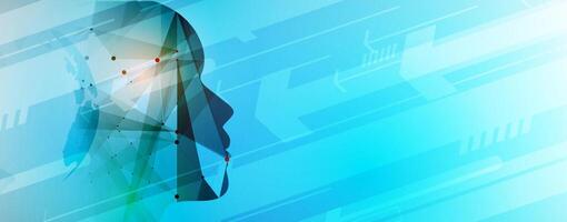 Abstract profile illustration with geometric shapes vector