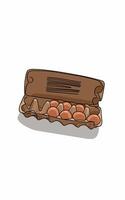 Fresh raw eggs in a paper container. Material Healthy raw food vector