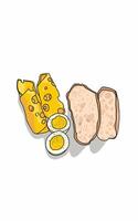 Breakfast whole white bread boiled eggs and chesee vector