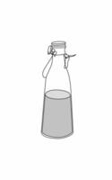 glass bottle with water milk on white background vector