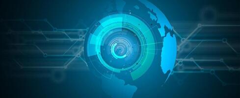Abstract globe with digital technology elements vector