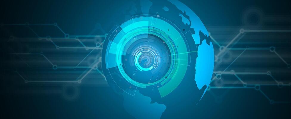 Abstract Artificial intelligence. Cloud computing. Machine learning. Technology web background. Virtual concept futuristic background