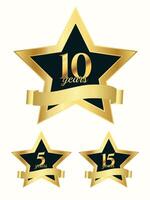 Award labels in gold and black color. Suitable for badge, icon, logo, stamp, etc vector