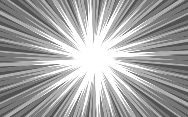 Black and white manga comic abstract explosion background with radial effect.