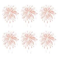 Fireworks on a white background with red lines vector
