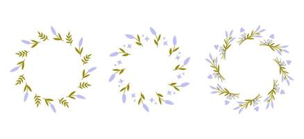 Lavender Circular Frames Set vector