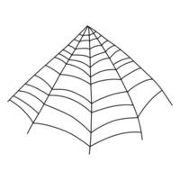Spider web, spider horror house, creepy Halloween decorations concept. Hand drawn Spiderweb doodle sketch. Cobweb set, isolated on white background for halloween, spooky, scary, horror house. vector