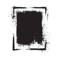 Grunge square black brush frame with splatter texture isolated on white background template design for poster banner border edge art abstract element grungy dirty splash decoration layout vector