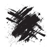 Grunge black abstract ink splash textured paint stroke isolated on white background, distressed messy brush strokes for urban street art, chaotic grunge design, modern artistic grunge element vector