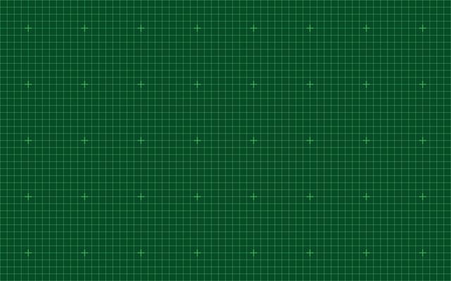Green digital grid pattern with light green crosses ideal for schematic layouts, military interface backgrounds, science fiction themes, or digital display templates with technical accuracy.