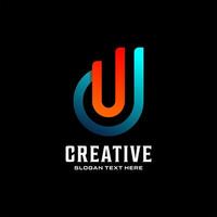 initial u d idea logo design vector