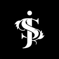 initial js black idea logo design vector