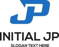 initial jp idea logo design vector