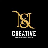 initial ns luxury idea logo design vector