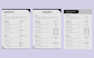 Modern editable clean creative company professional business curriculum vitae job application cv resume template design. vector