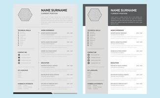 Creative clean modern curriculum vitae cv resume job application template design. vector
