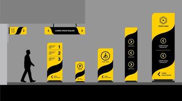 Modern Signage System Design set advertising vector