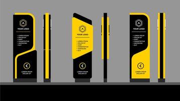 Wayfinding system signage mockup template vector