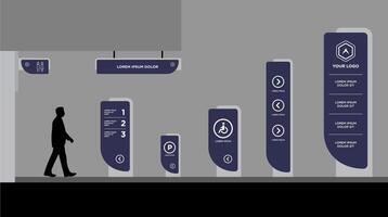 Tower display advertising on gray vector