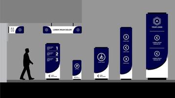 Information Kiosk Advertising Display signage template vector