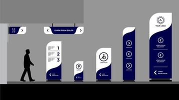 Sign with Metallic Stand Mockup vector