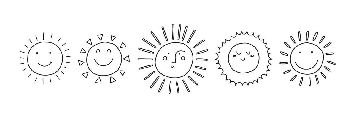 Happy Sun Face Doodle