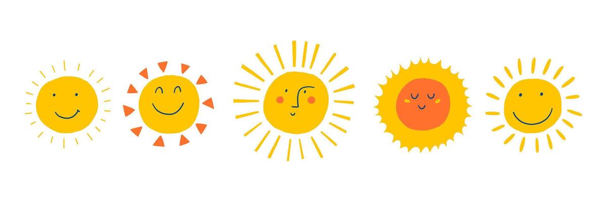 Cute Sun Smile Face Sticker