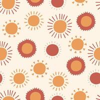 Sun Boho Seamless Pattern vector