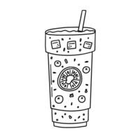 Summer glass drink cocktail kiwi vector