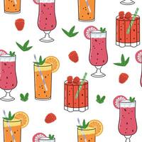 colorful cocktail pattern design vector