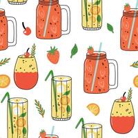 colorful summer beverage illustrations vector