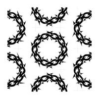 Black Thorn Crown Pattern Religious Symbolism and Conceptual Design on White Background vector