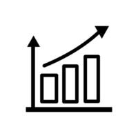 A Simple Black And White Line Icon Depicts A Growth Chart Showing Increasing Progress Over Time vector