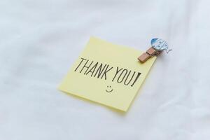 Thank you note for business appreciation office environment digital content casual viewpoint gratitude concept for professionals photo