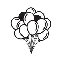A clustered grouping of party balloons in a clean silhouette design for celebration and special occasion graphics vector